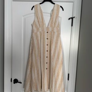 Striped Sleeveless Button-Down Dress